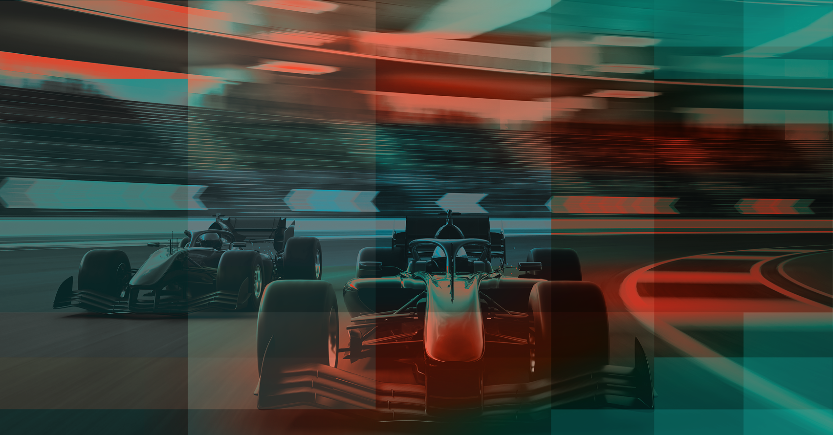 Formula race cars on a track, Hoonify news graphic