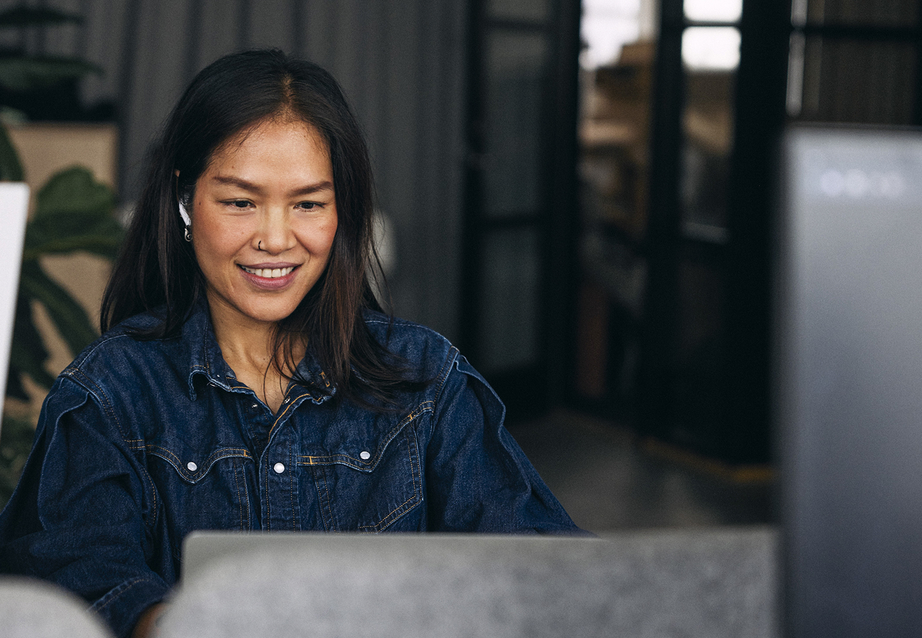 A person working at a computer